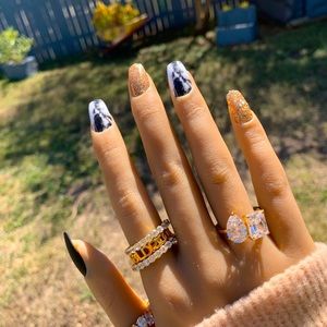NEW 925 Sterling Silver Duo Stone Diamond Ring